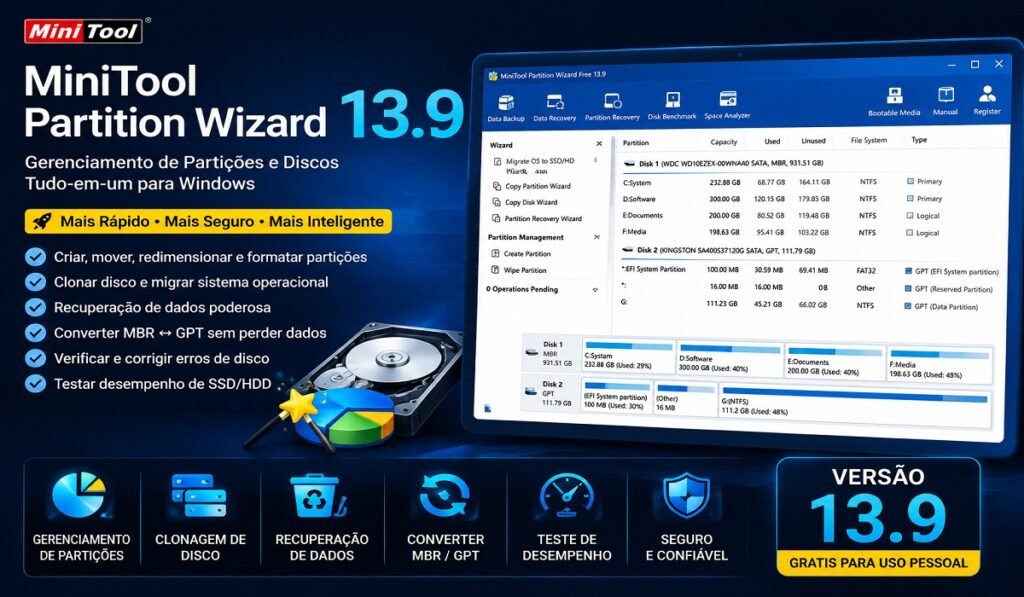 Baixar MiniTool Partition Wizard v13.9 Gratis 1024x597 - Baixar MiniTool Partition Wizard v13.9 Gratis